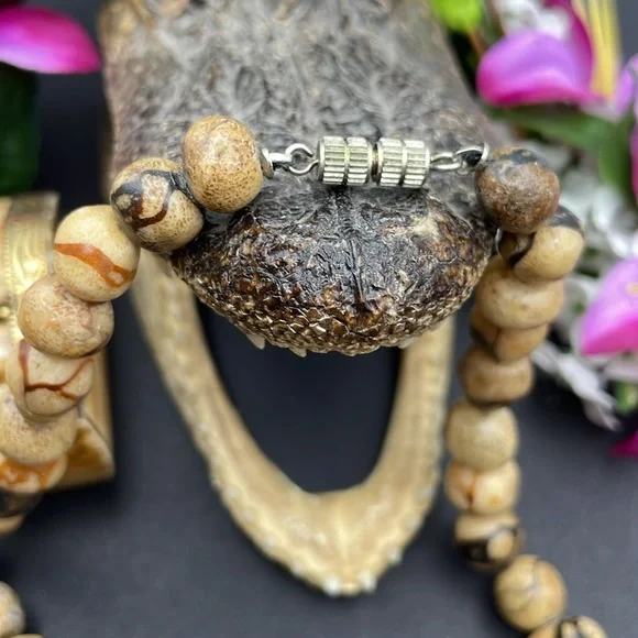 Tiger Coral necklace vintage A25 🔥 - Picture 5 of 5